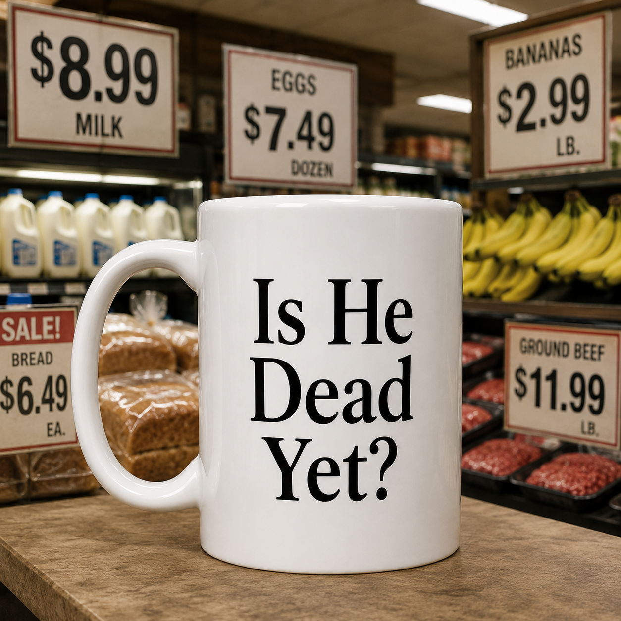 Is He Dead Yet? Mug