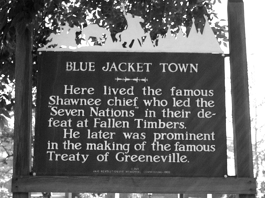 Blue Jacket Town Sign