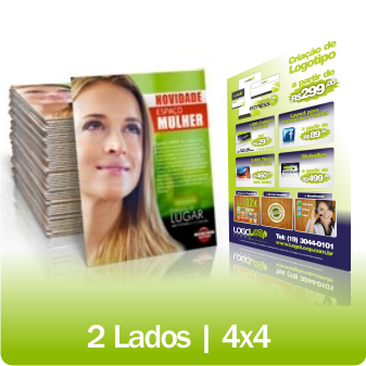 Miniatura: 1000 Panfletos - 10x14cm - Frente e verso