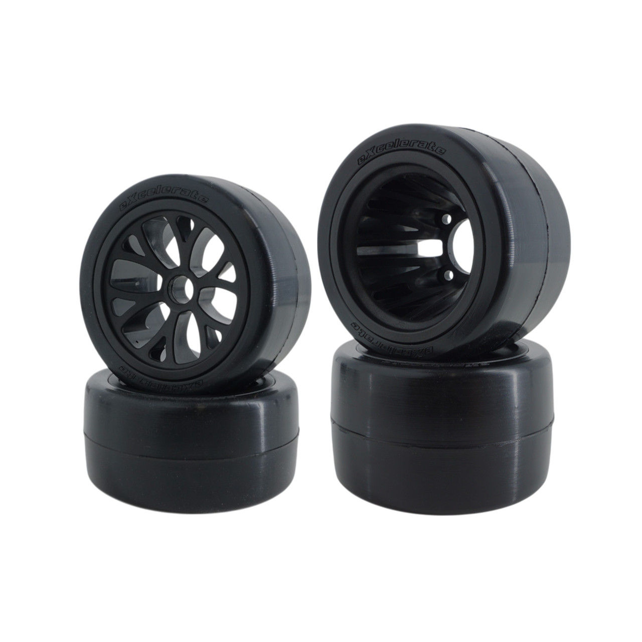 Excelerate WGT Pre Mount Rubber Tire Set (CM/CS)