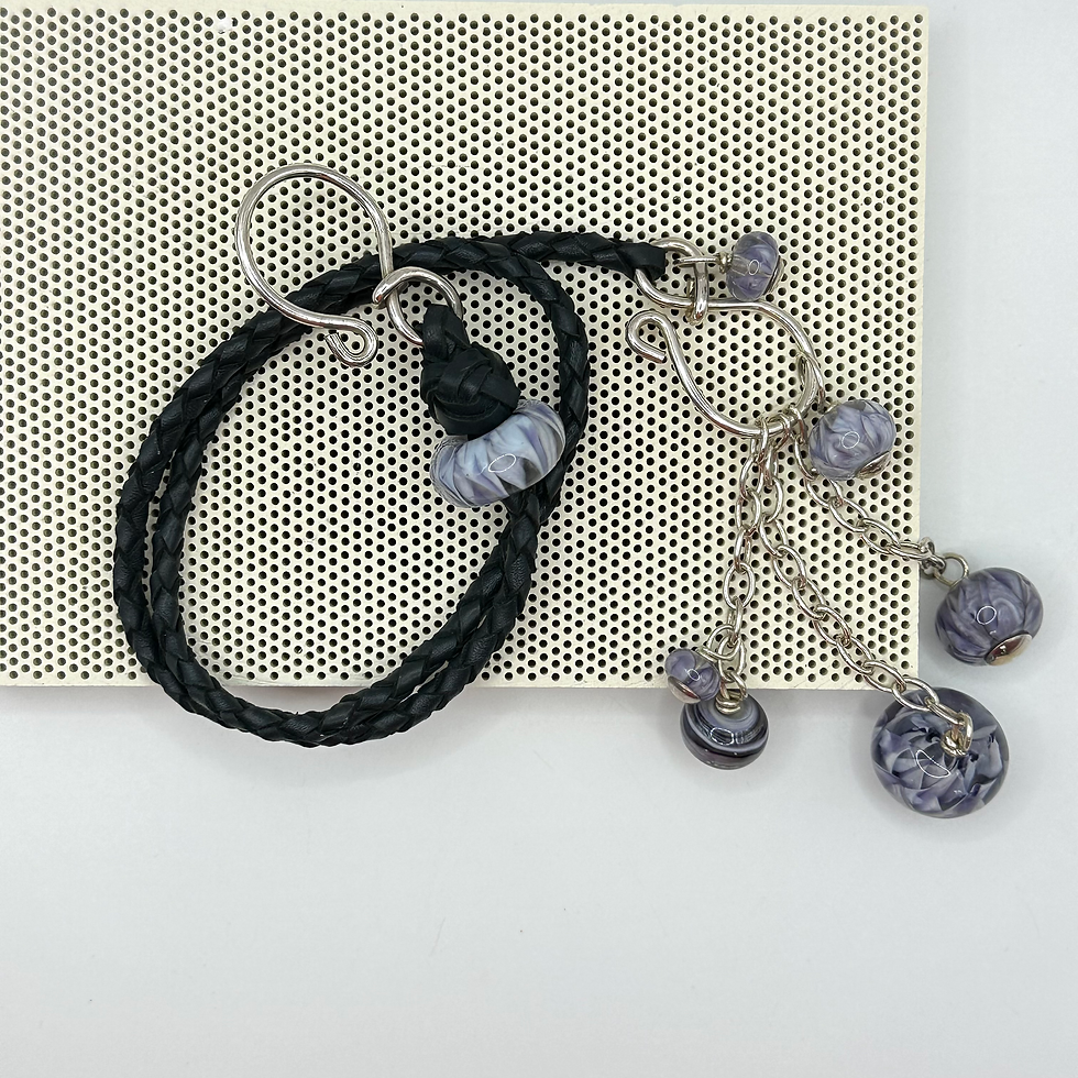 Thumbnail: Purple Bloom Charmed Necklace (SKU: BCN08a)