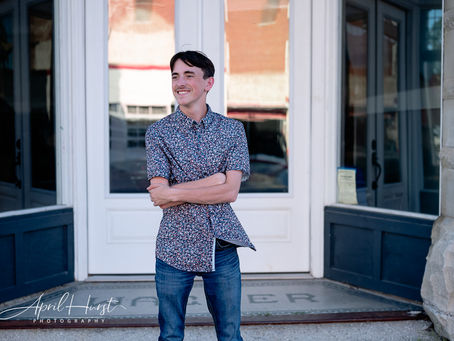 Cooper's Senior Photo Session in Downtown Webb City and Joplin