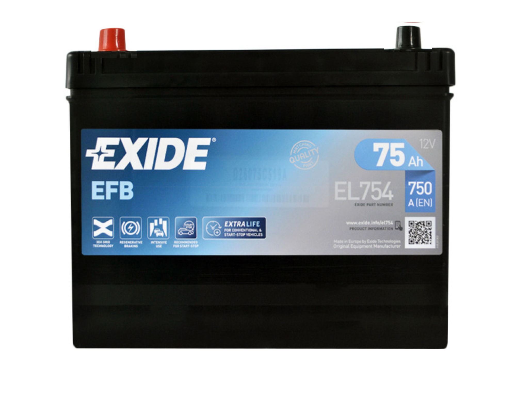 Exide EFB Azija EK 750 12V 75Ah L+