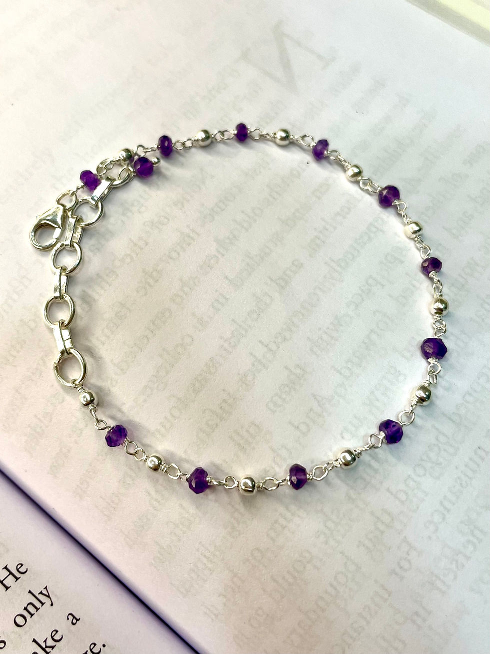 Thumbnail: Minimal Amethyst Stone Bracelet – Everyday Jewelry by Rhaya Jewels