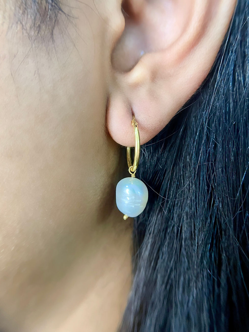 Mini Pearl Huggies in Sterling Silver – Rhaya Jewels