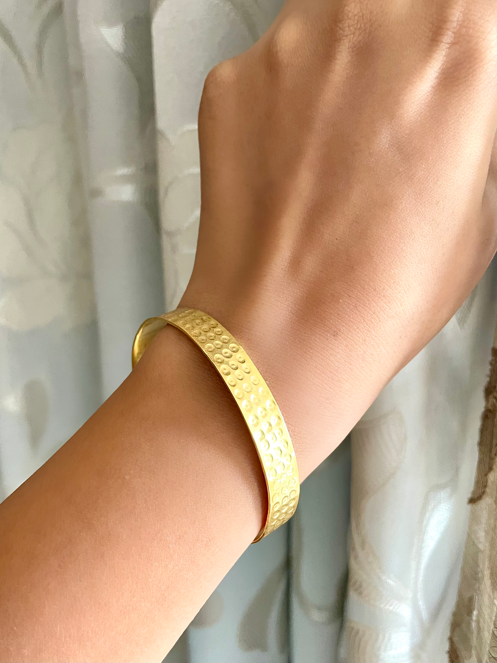 Minimal Textured Silver Bracelet with Hammered Finish – Rhaya Jewels