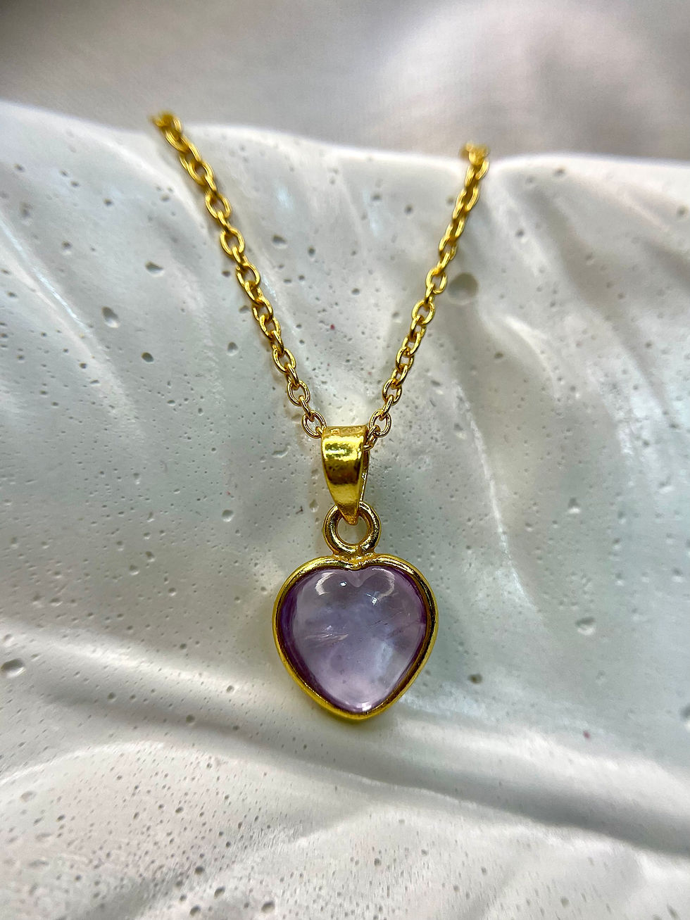 Amethyst heart watch charm in sterling silver – gemstone accent by Rhaya Jewels