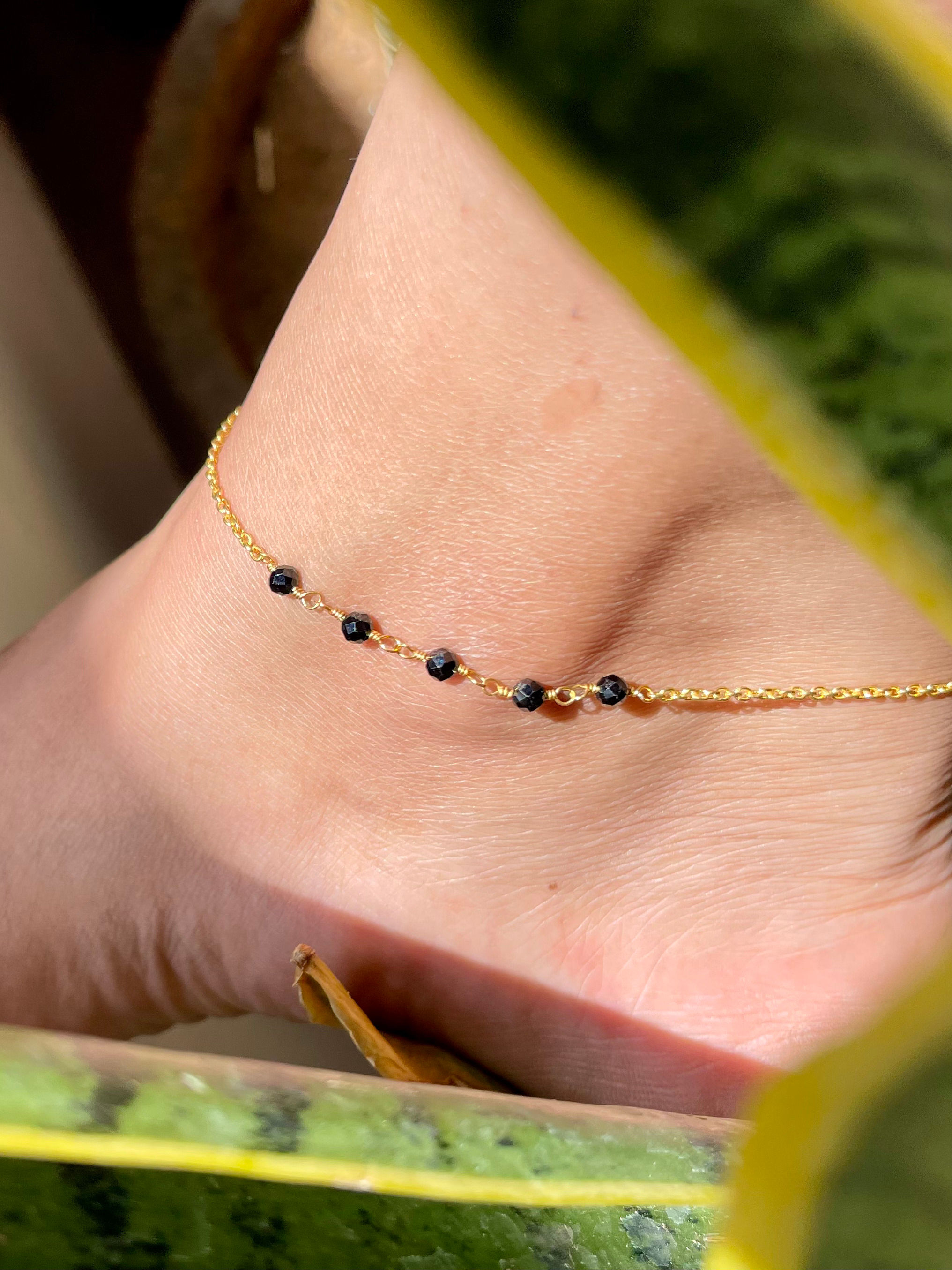 Black Beads Nazariya Bracelet in Sterling Silver – Rhaya Jewels