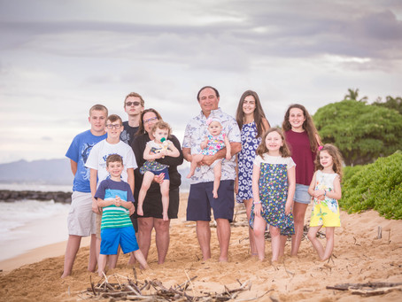 Waipouli Beach Kauai Family Portrait Session