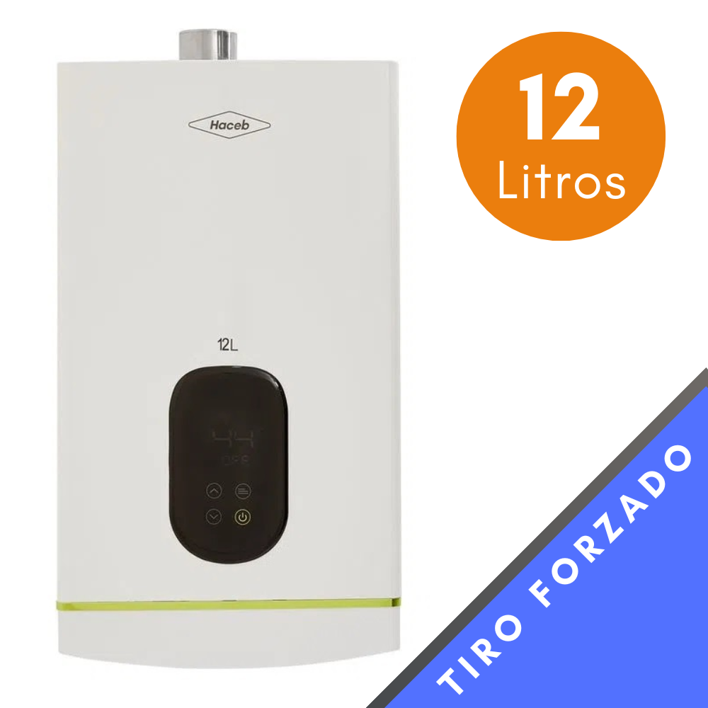 Calentador de Paso a Gas Haceb de 12 Litros Tiro Forzado