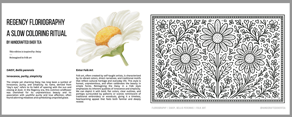 Thumbnail: Coloring Book | Art Remix: The Language of Flowers, Regency Inspired