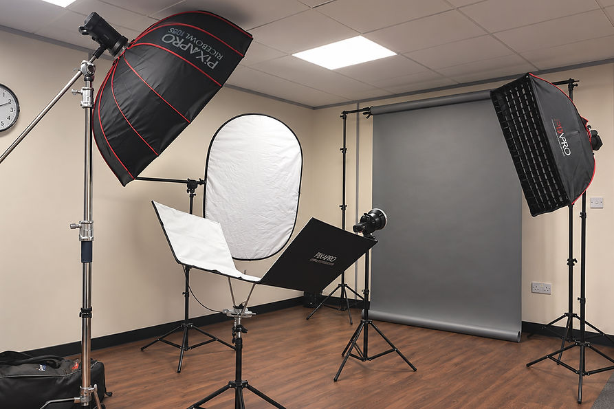 Mobile studio setup for on-site corporate headshots at Intec Microsystems