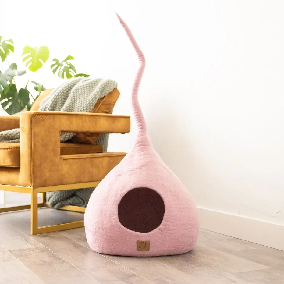 Thumbnail: Deluxe Handcrafted Felt Cat Cave with Tail