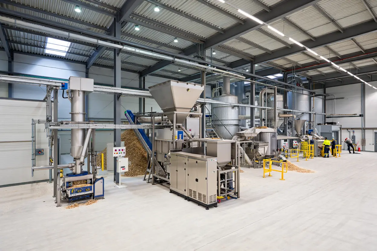 Chaîne de production de granulés de bois