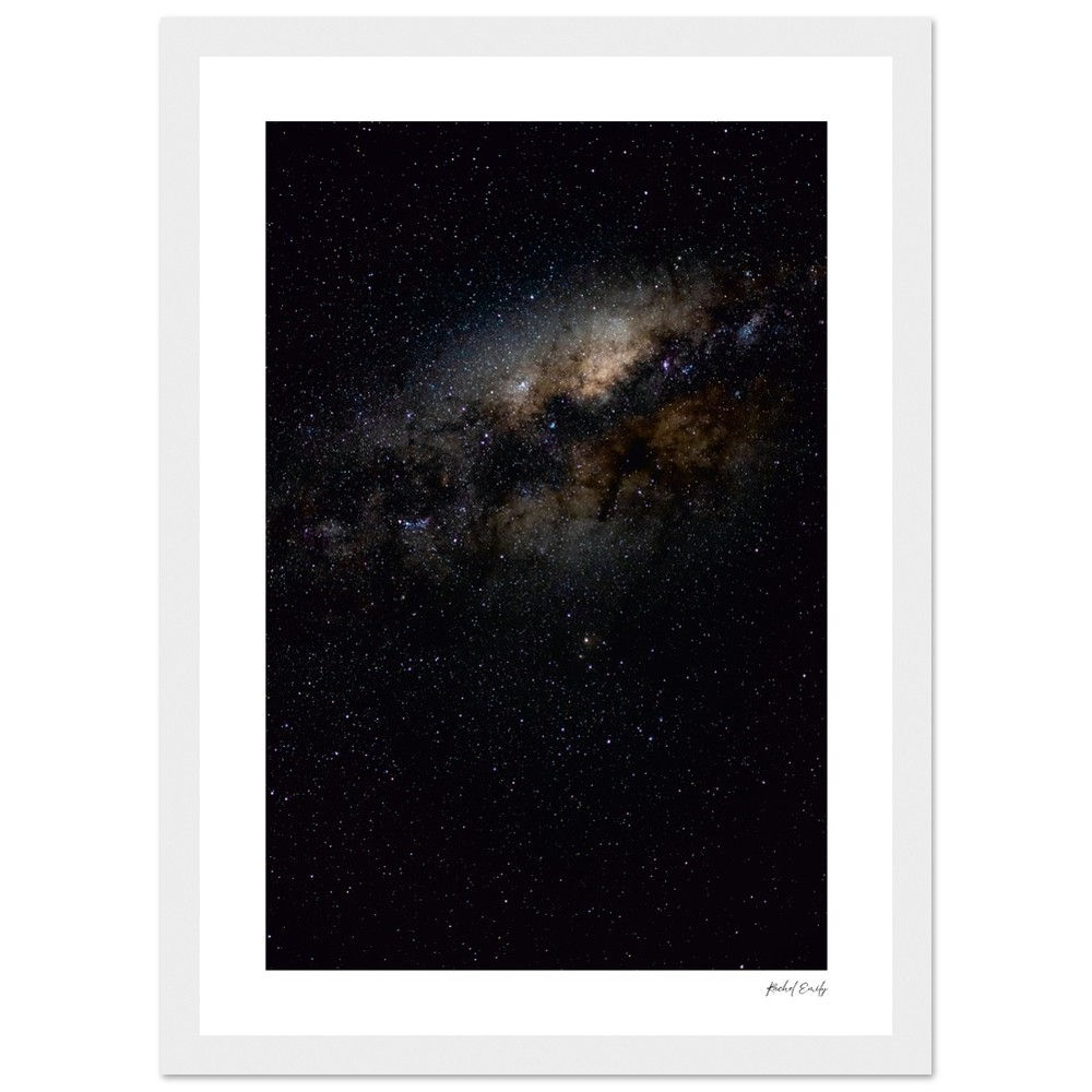 Classic Semi-Glossy Paper Wooden Framed Poster - Night Sky Taranaki