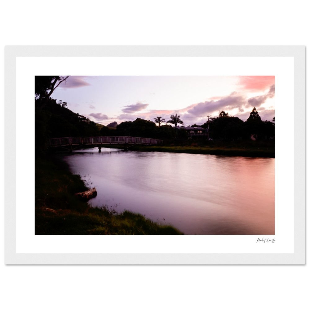 Classic Semi-Glossy Paper Wooden Framed Poster - Kuaotunu Sunset