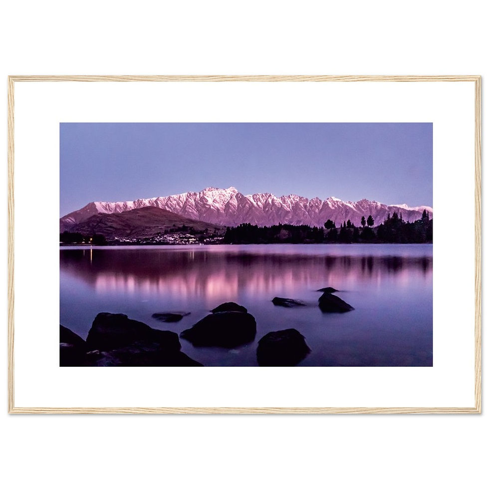 Thumbnail: Classic Semi-Glossy Paper Wooden Framed Poster - Remarkables Glow