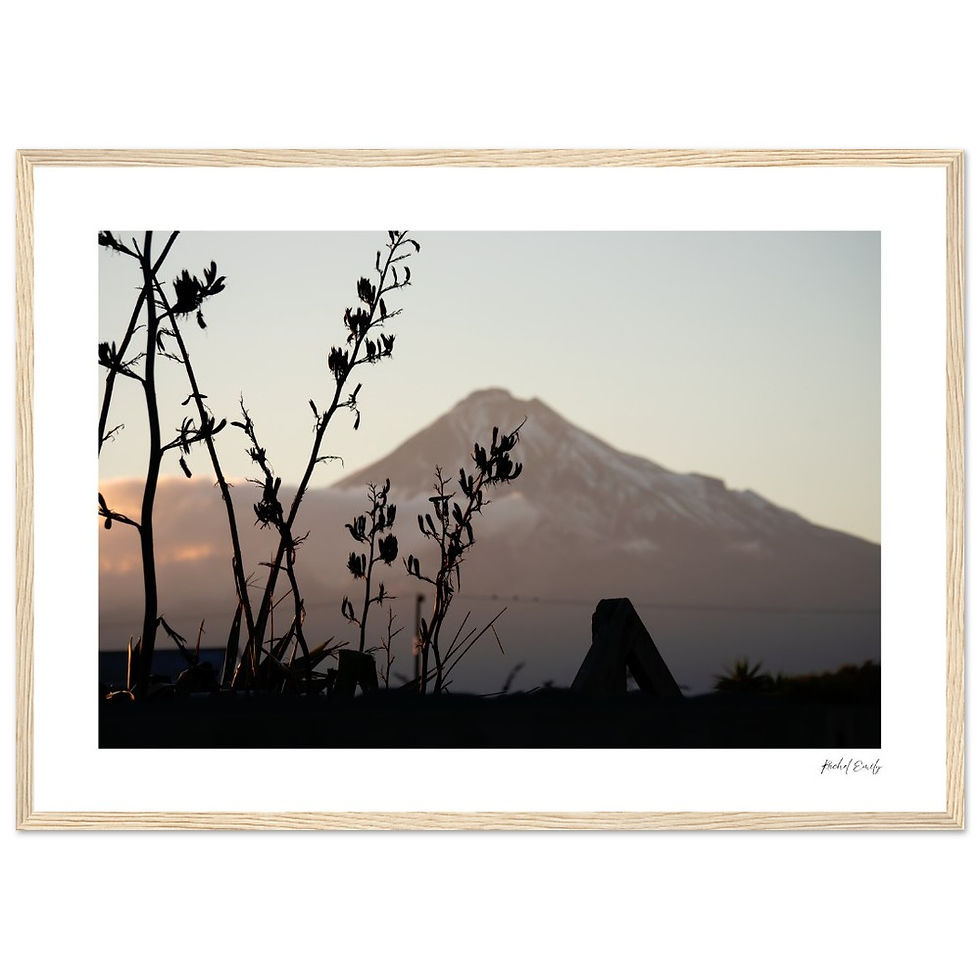Thumbnail: Classic Semi-Glossy Paper Wooden Framed Poster - First Light on Taranaki