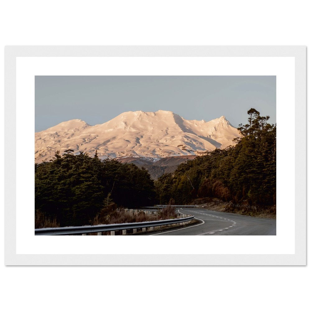 Classic Semi-Glossy Paper Wooden Framed Poster - Drawn to the mountain