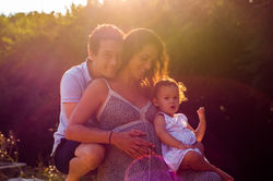 Séance photos famille en fin de journée à l'isle sur la sorgue