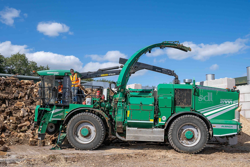 Dean Close work experience with SDL Solutions on an Albach chipper