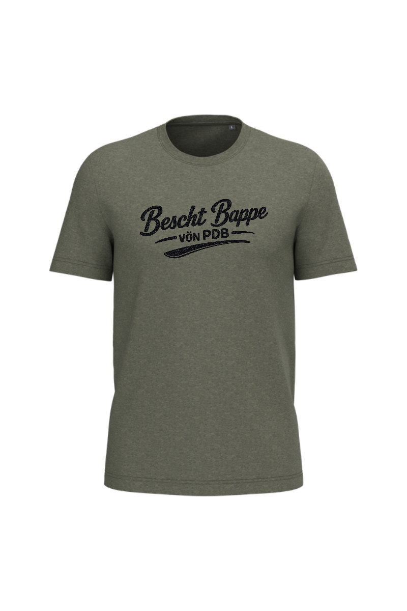 T-shirt Vert Marbre "Bescht Bappe"