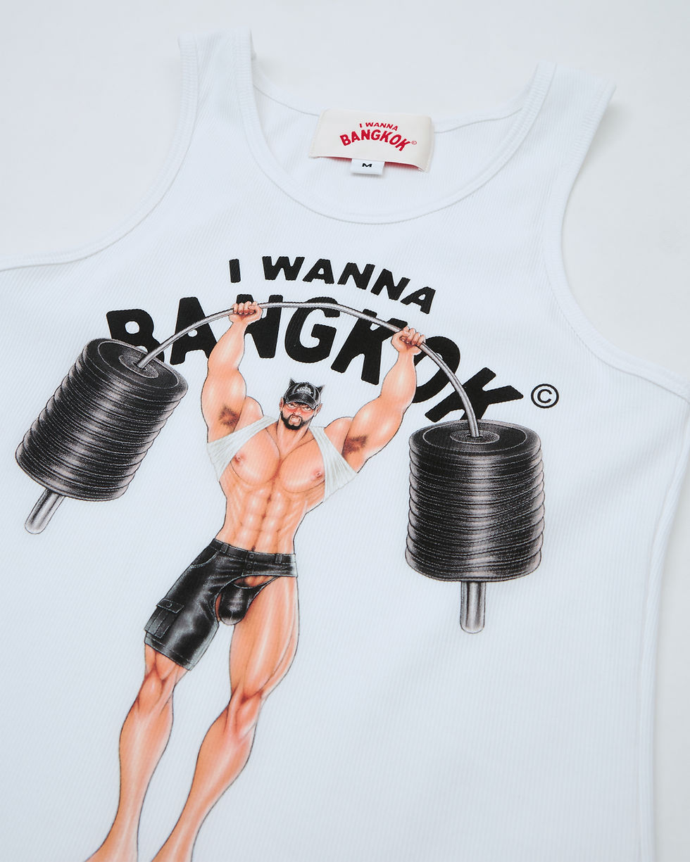 Thumbnail: White GYM Bro Tank Top