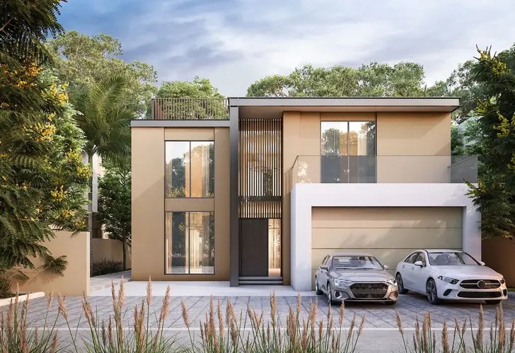 Sobha Elwood Villa with modern architecture, spacious interiors, private gardens, and panoramic views amidst lush forest-inspired landscapes.