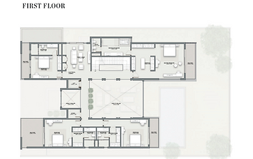 Top floor plan of 5-bedroom Sobha Hartland villa with en-suite bedrooms and PJ lounge.