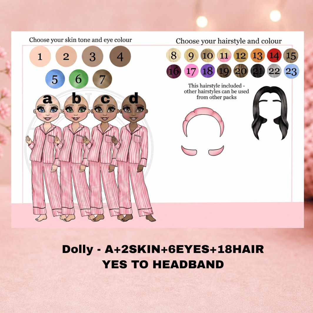 Customizable options for a 20oz makeup dolly tumbler.