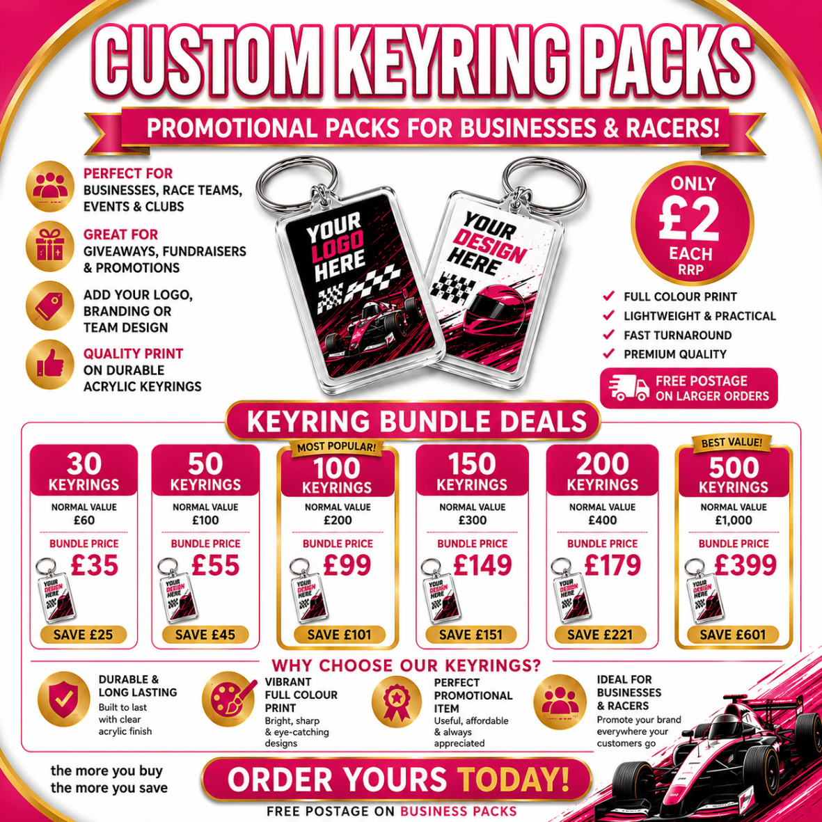Custom keyring packages personalised gifts for businesses.