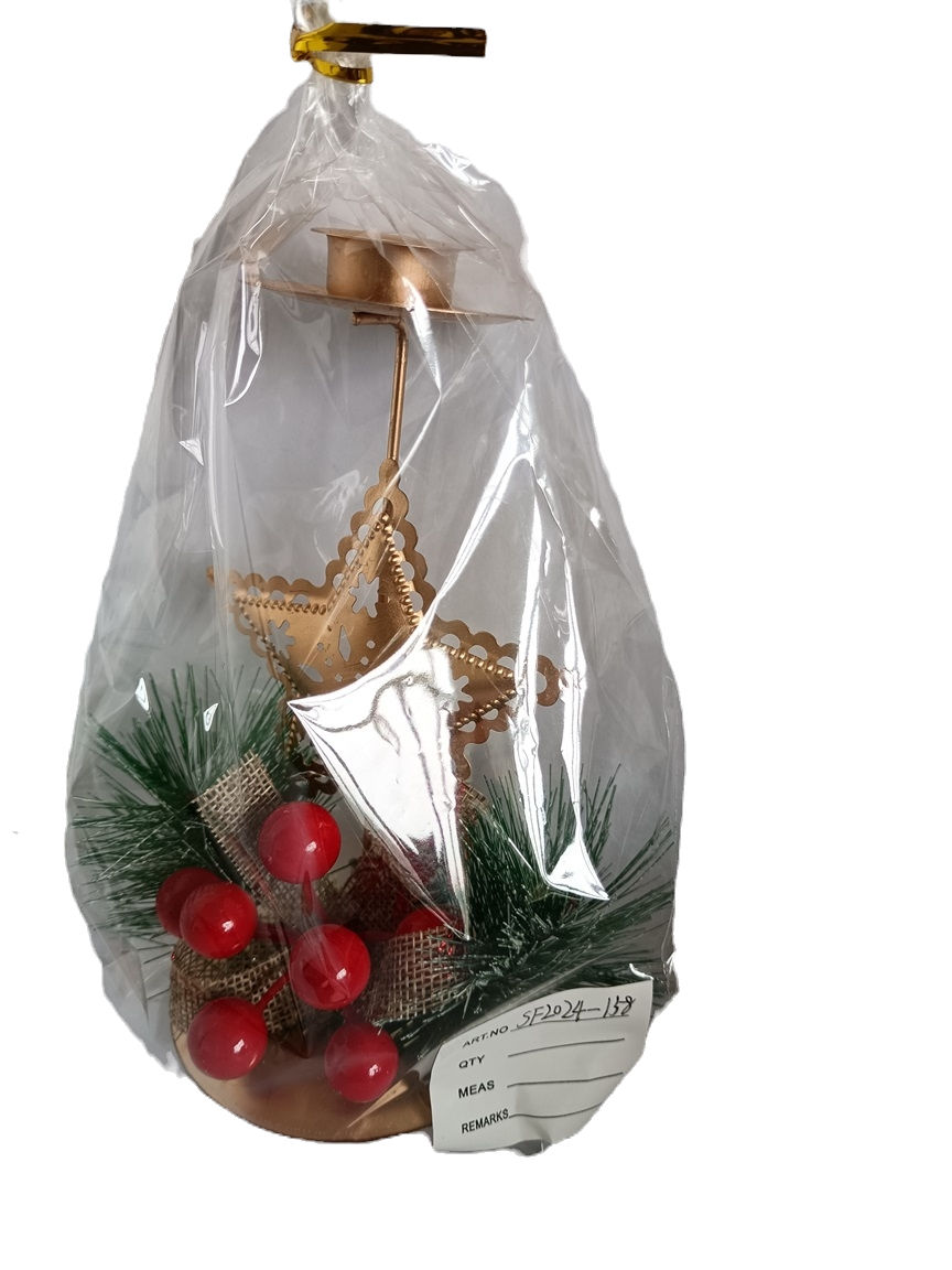 DN BOUGEOIR ETOILE + DECO 16CM SACH