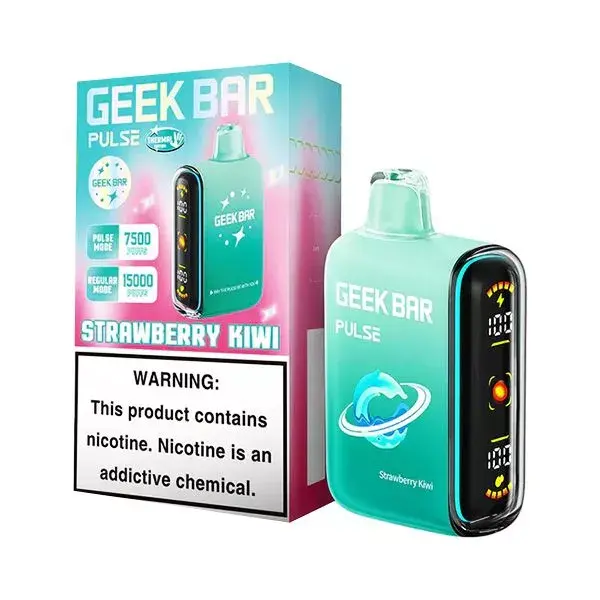 Geek Bar Pulse 15000 Frozen Kiwi vape and box