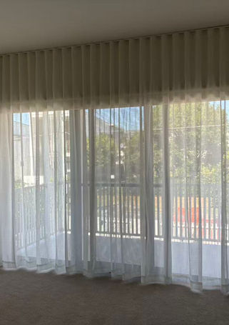 Sheer curtain in bedroom