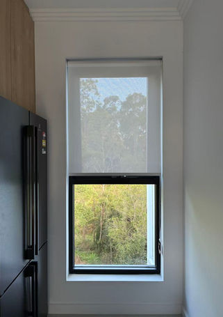 sheer roller blind in kitchen
