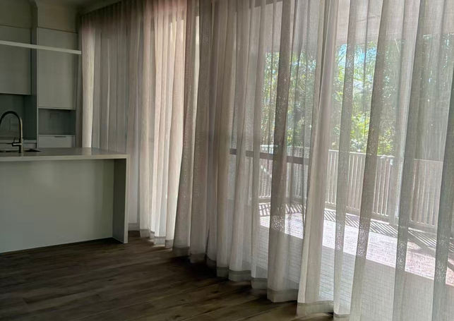 Sheer curtain in living room