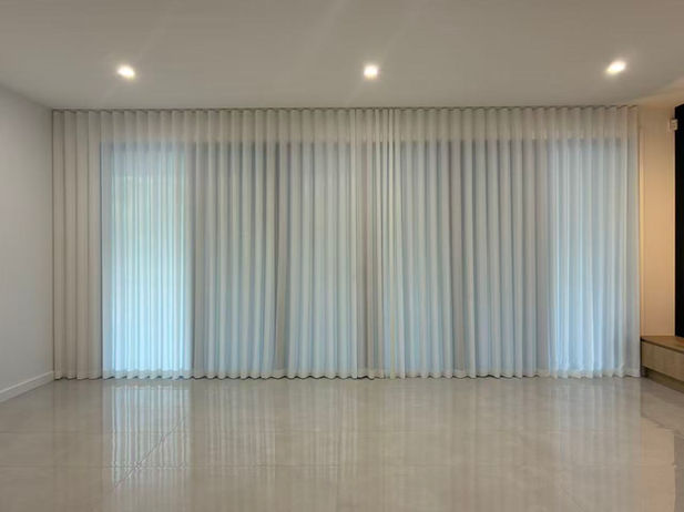 Sheer curtain in living room