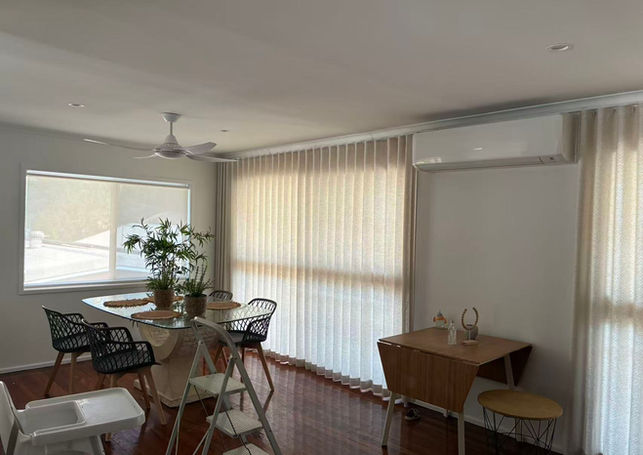 Semi-Sheer Curtain in Living and dining