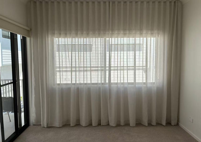 Sheer curtain in bedroom