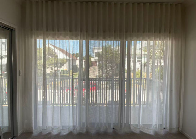 Sheer curtain in bedroom