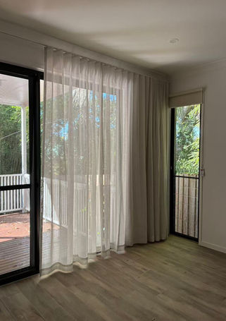 Sheer curtain in bedroom 