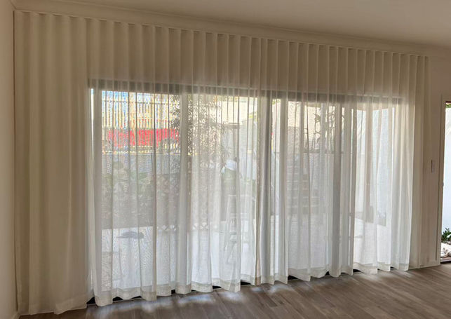 Sheer curtain in bedroom