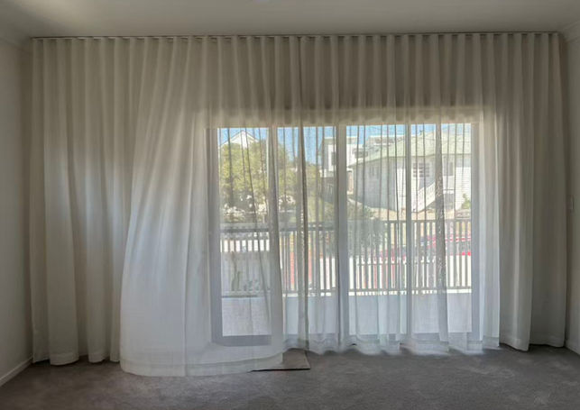 Sheer curtain in bedroom