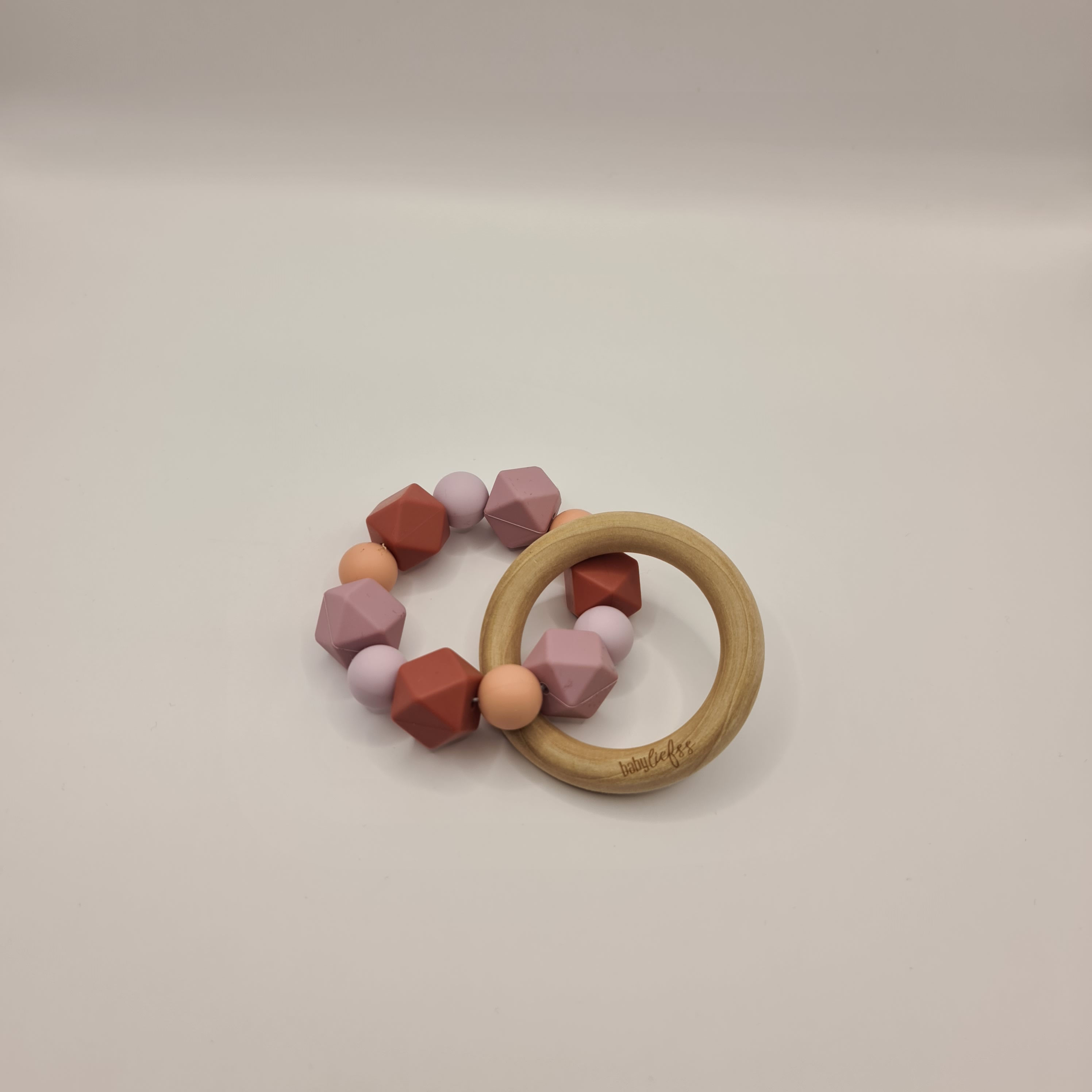 Bijtring zonder naam - Zalm Lila Oudroze Maroon