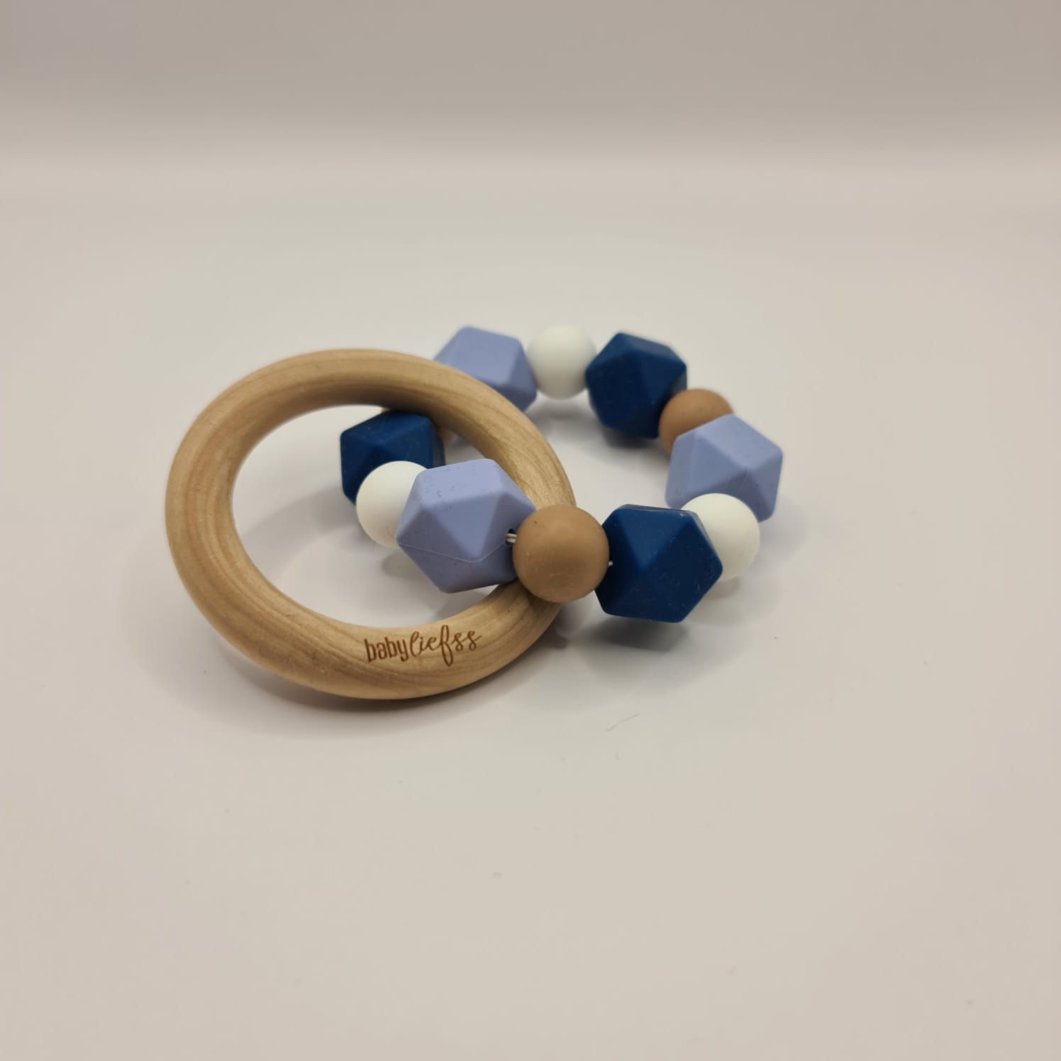 Bijtring (Licht)Blauw Wit Beige