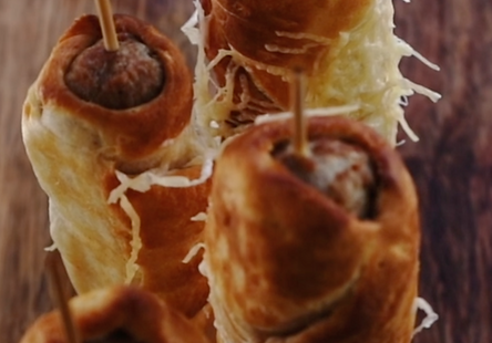 Meatballs & mozarella skewers