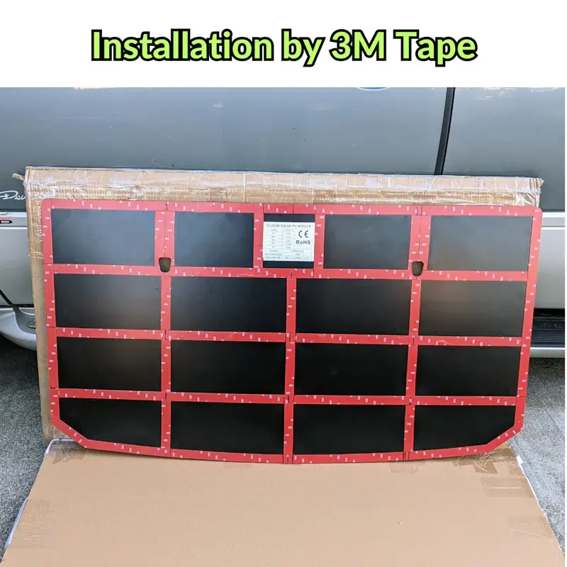 Thumbnail: Toyota FJ Cruiser Lensun 105W 12V Hood Flexible Solar Panel