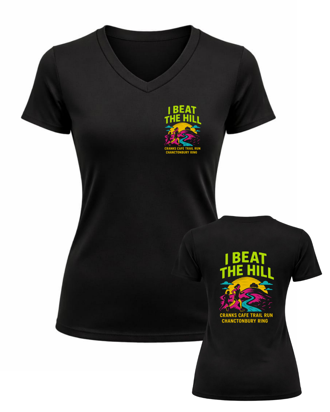 BLACK WOMEN'S FIT 'I BEAT THE HILL' T-SHIRT - 2025 DESIGN