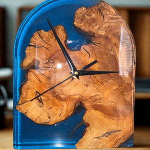 Blue Olive Resin Dome Clock
