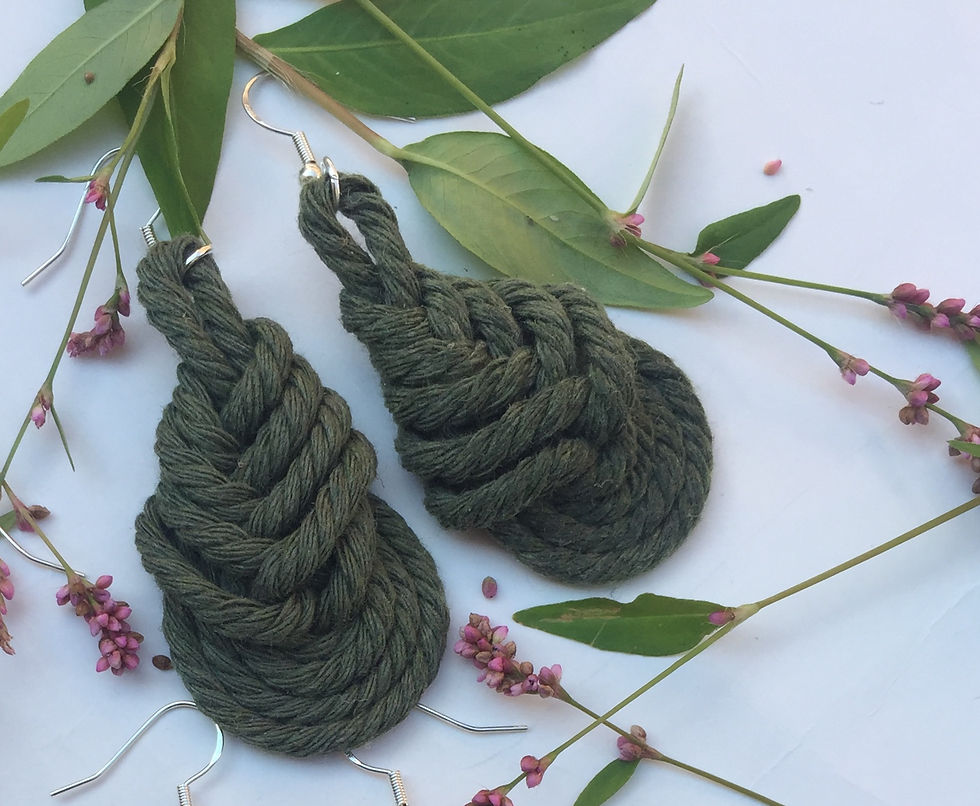 Miniature : Boucles d’oreilles Pipas vert nature